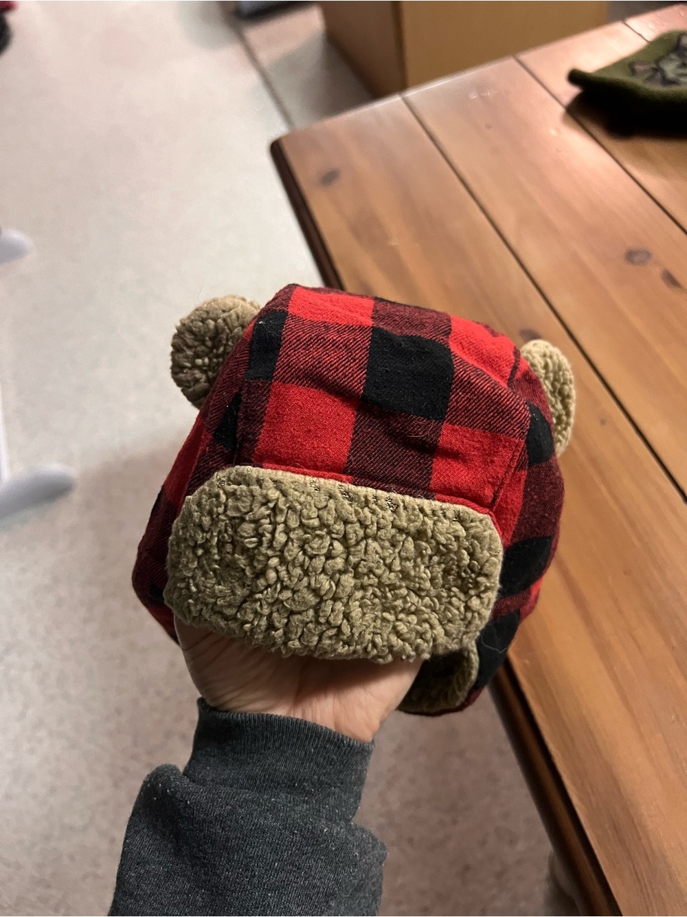 wonder nation Red and Black Buffalo Plaid Sherpa-Lined Trapper Hat